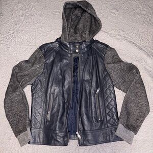 Ci Sono Gray and Black Hooded Jacket